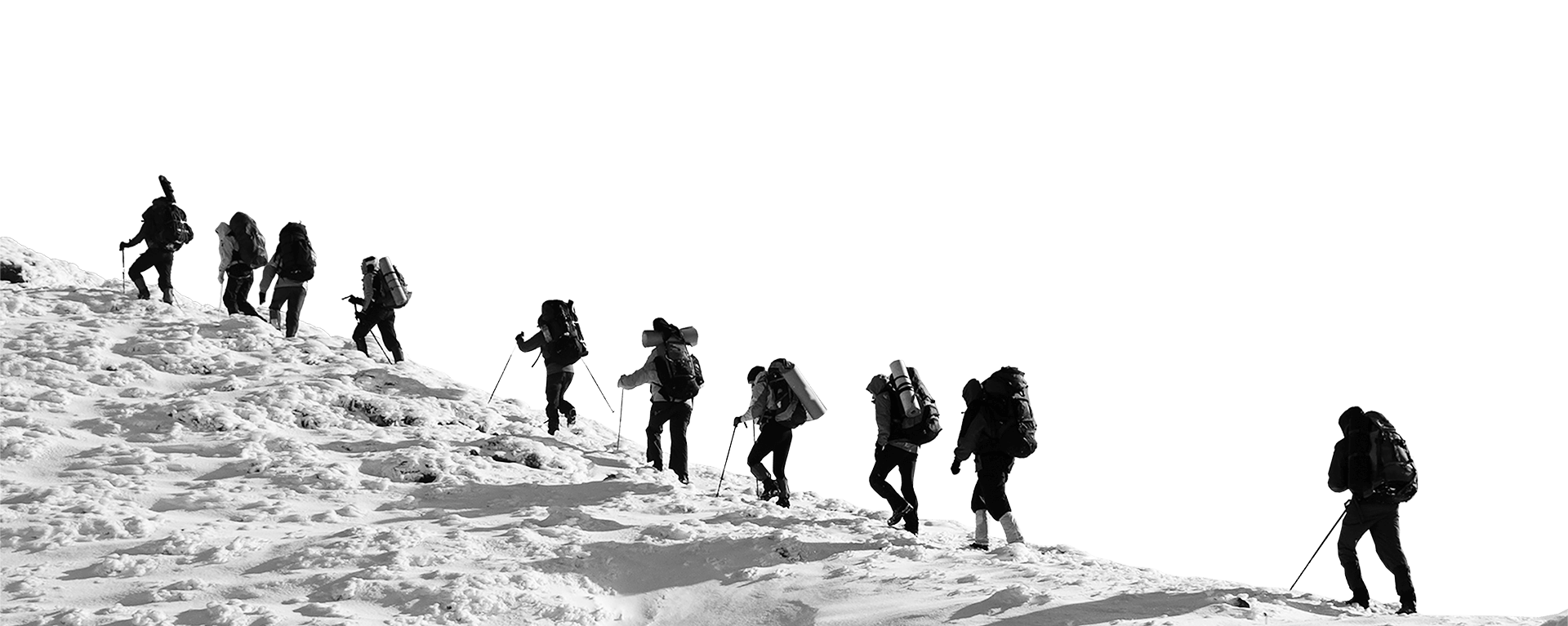 Bergsteiger erklimmen den Gipfel